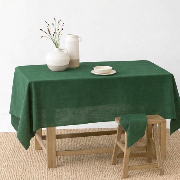 Ленена покривка за маса Dark Green