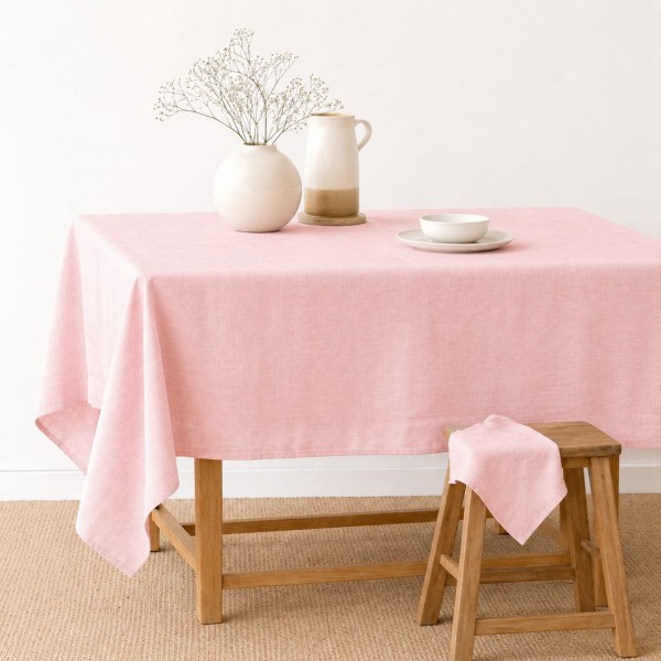 Ленена покривка за маса Light pink