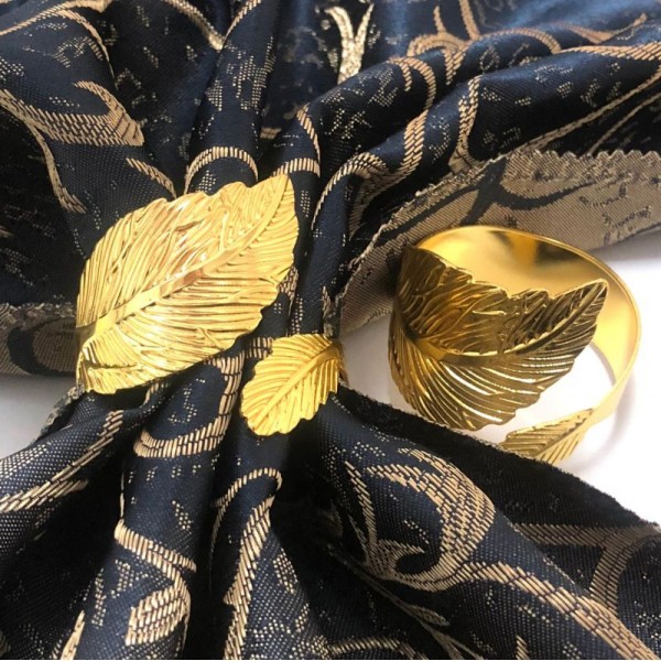  Пръстени за салфетки 6 бр. Golden Leaf G0304
