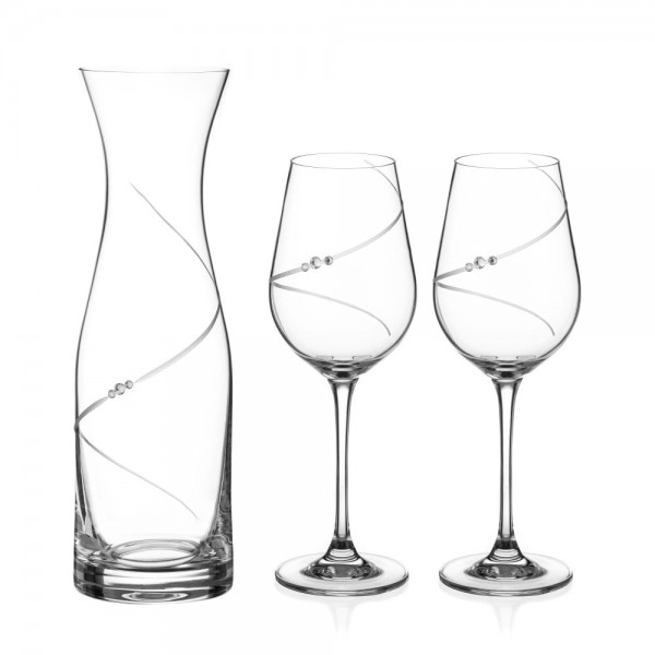Луксозни чаши за вино с гарафа Diamante 601027