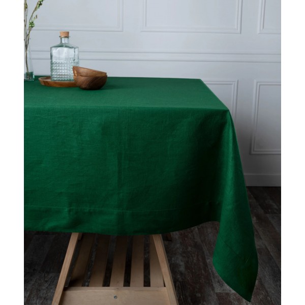 Ленена покривка за маса Forest Green