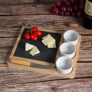 Дъска за сирена с купички и нож 30949