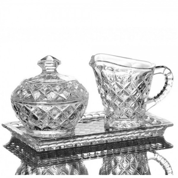 Кристална захарница и каничка Бохемия 2600502010