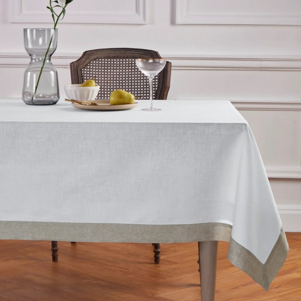 Луксозна ленена покривка Style White