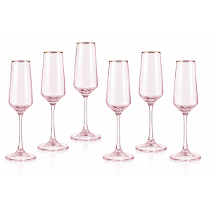 Чаши за шампанско Harmony Pink Gold Rim 195 мл