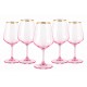 Чаши за вино Harmony Pink Gold Rim 490 мл