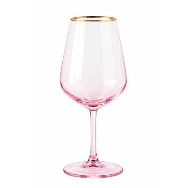 Чаши за вино Harmony Pink Gold Rim 490 мл